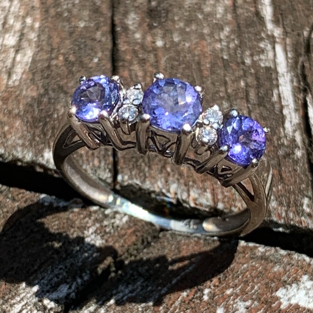 LeVian Tanzanite & Diamond 14K White Gold Ring